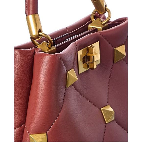Valentino Roman Stud The Handle Small Leather Shoulder Bag - Picture 3 of 5